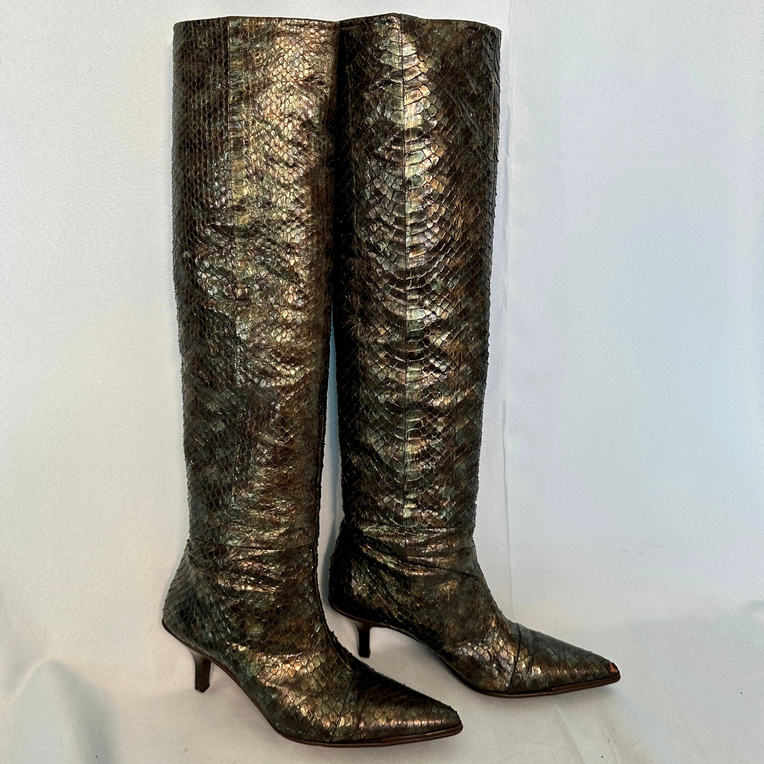 GUCCI ~ Tom Ford era RARE Real PYTHON over knee boots ~ US: 8 ; EU:38  *AUTHENTIC