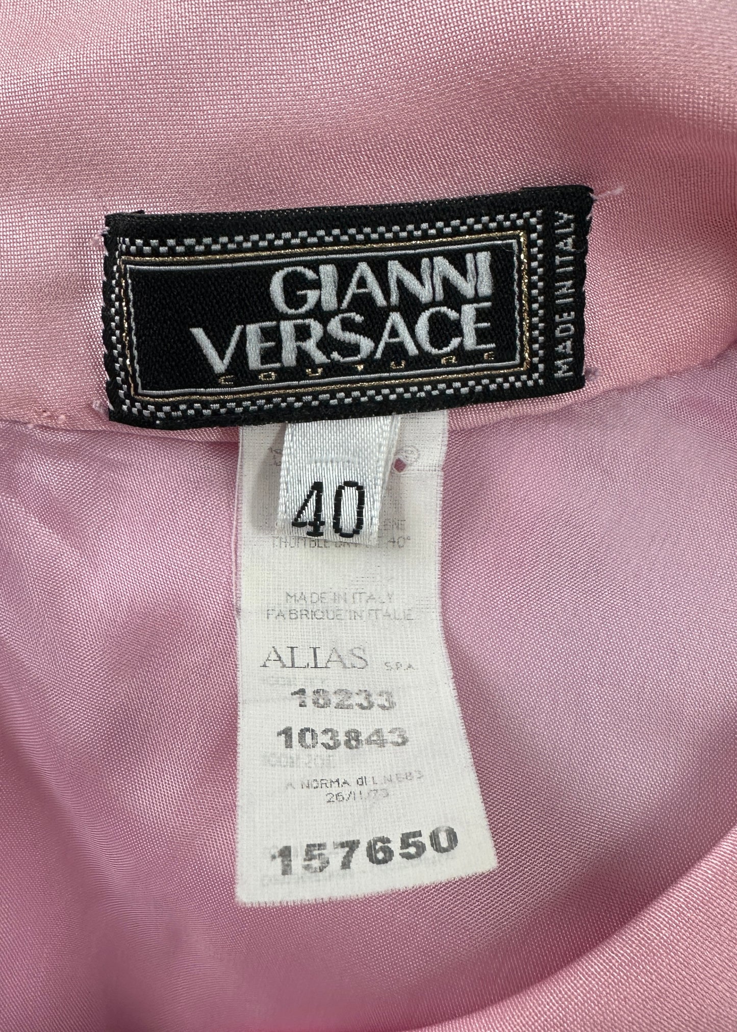 Versace Pink Cowl Neck Silk Dress