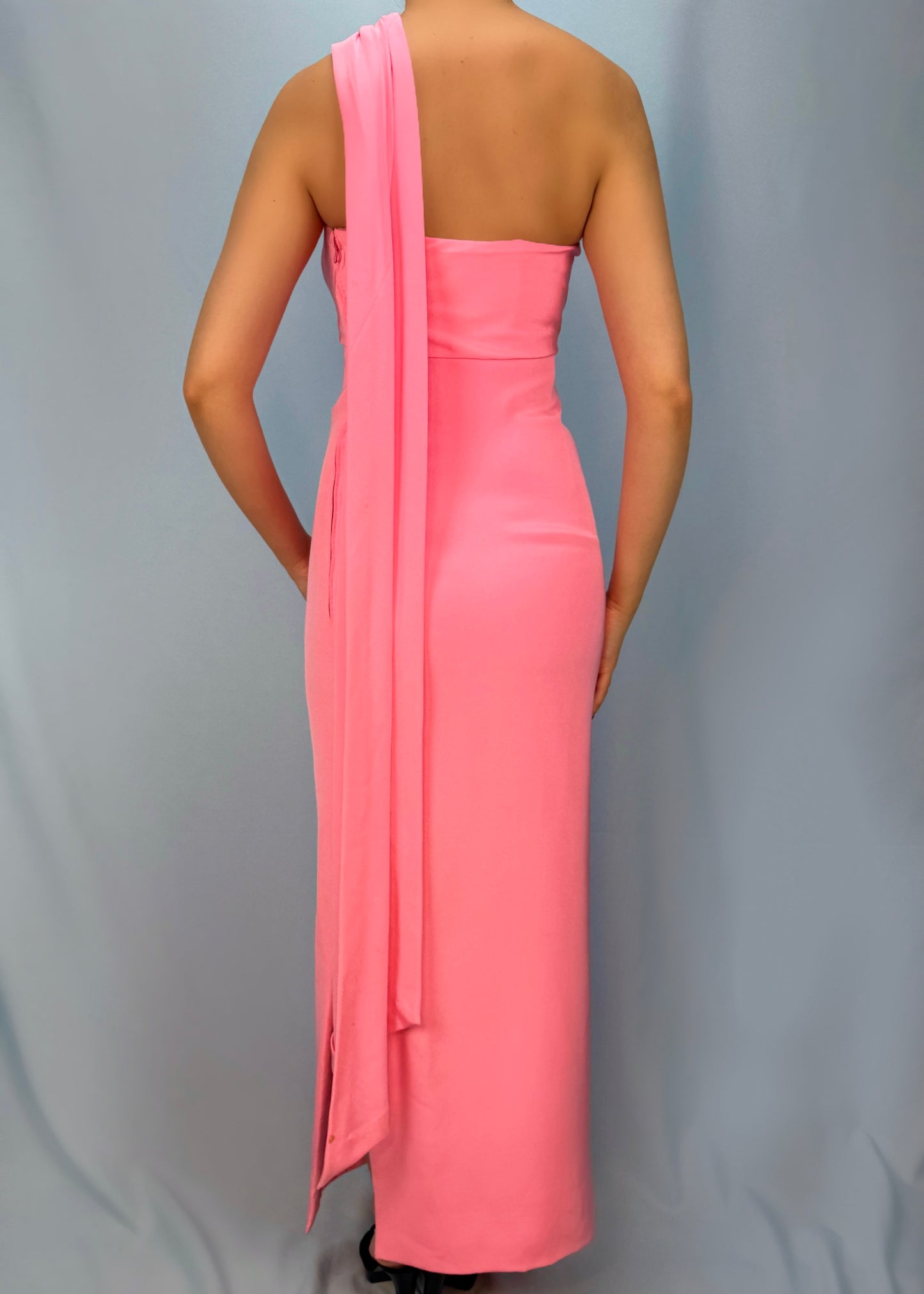 Givenchy Haute Couture Spring 1986 Pink Silk One Shoulder Gown