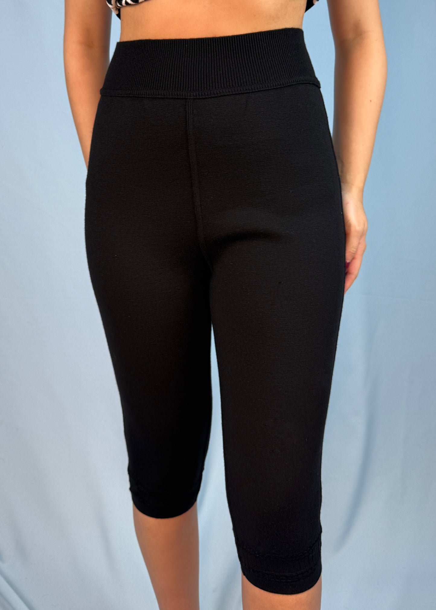 Azzedine Alaia Fall 1987 Runway Black Knit Capri Pants