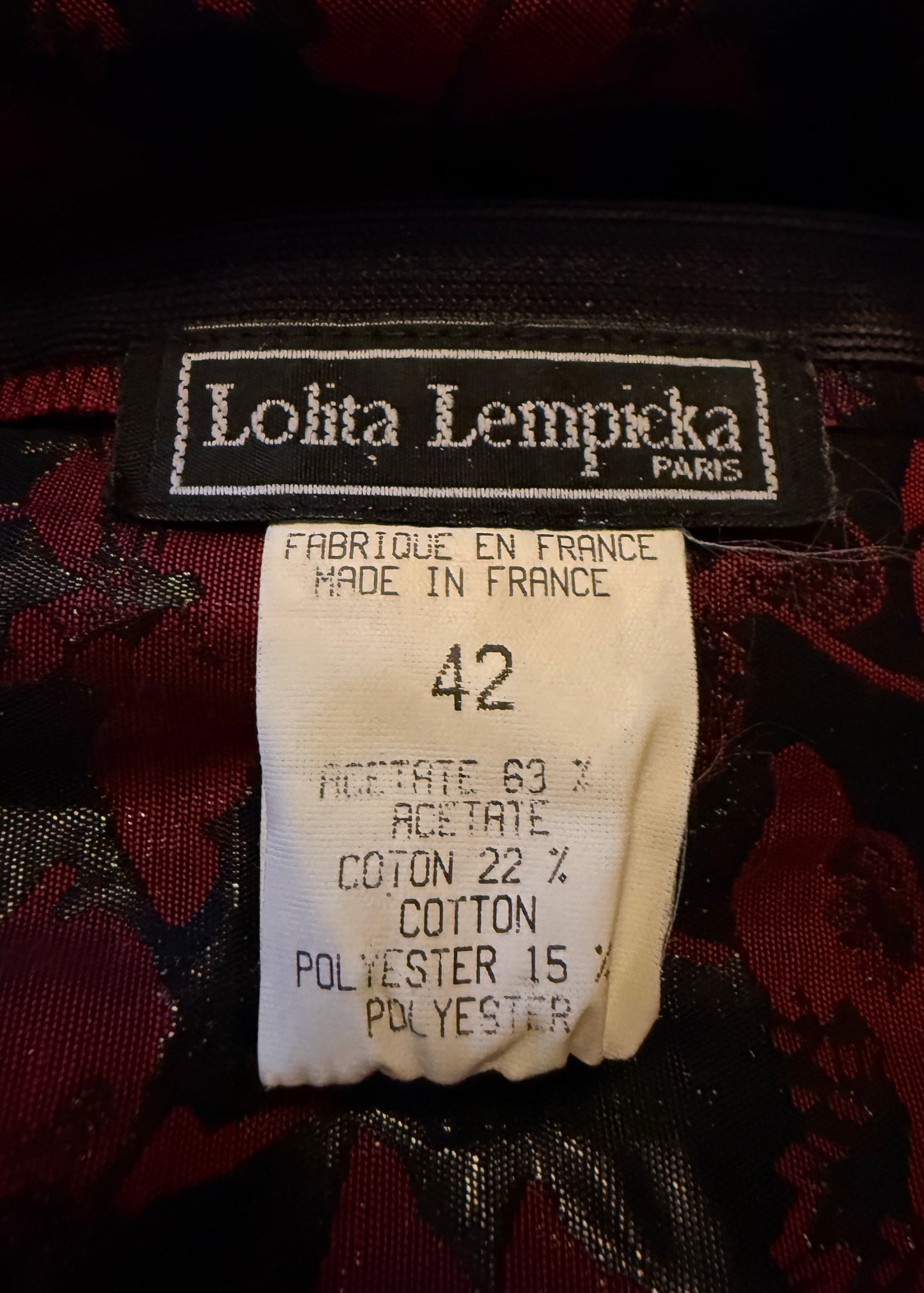 Lolita Lempicka Fall 1999 Black & Red Faux Fur Trim Top