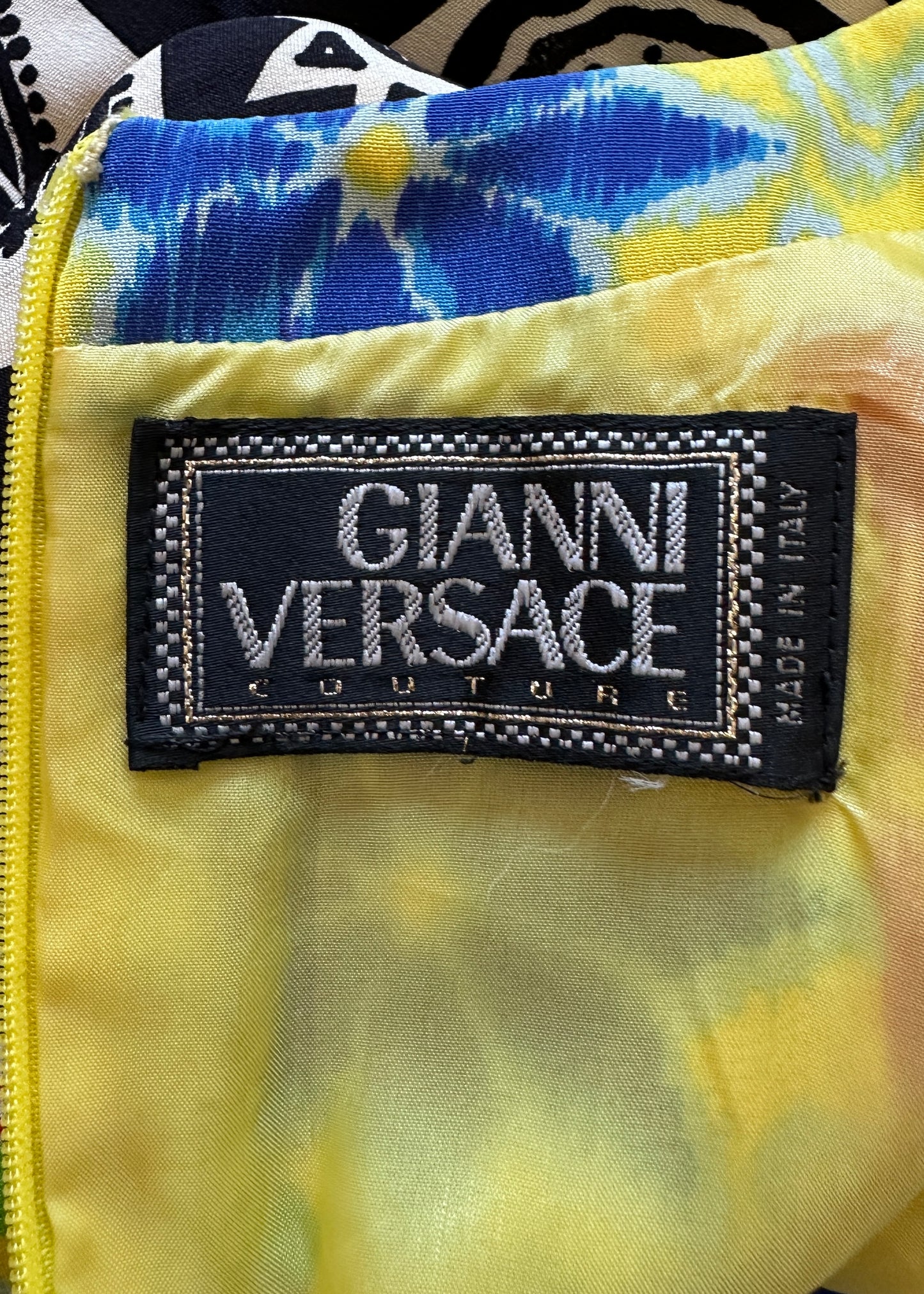 Versace Spring 1994 Safety Pin Paisley Print Dress