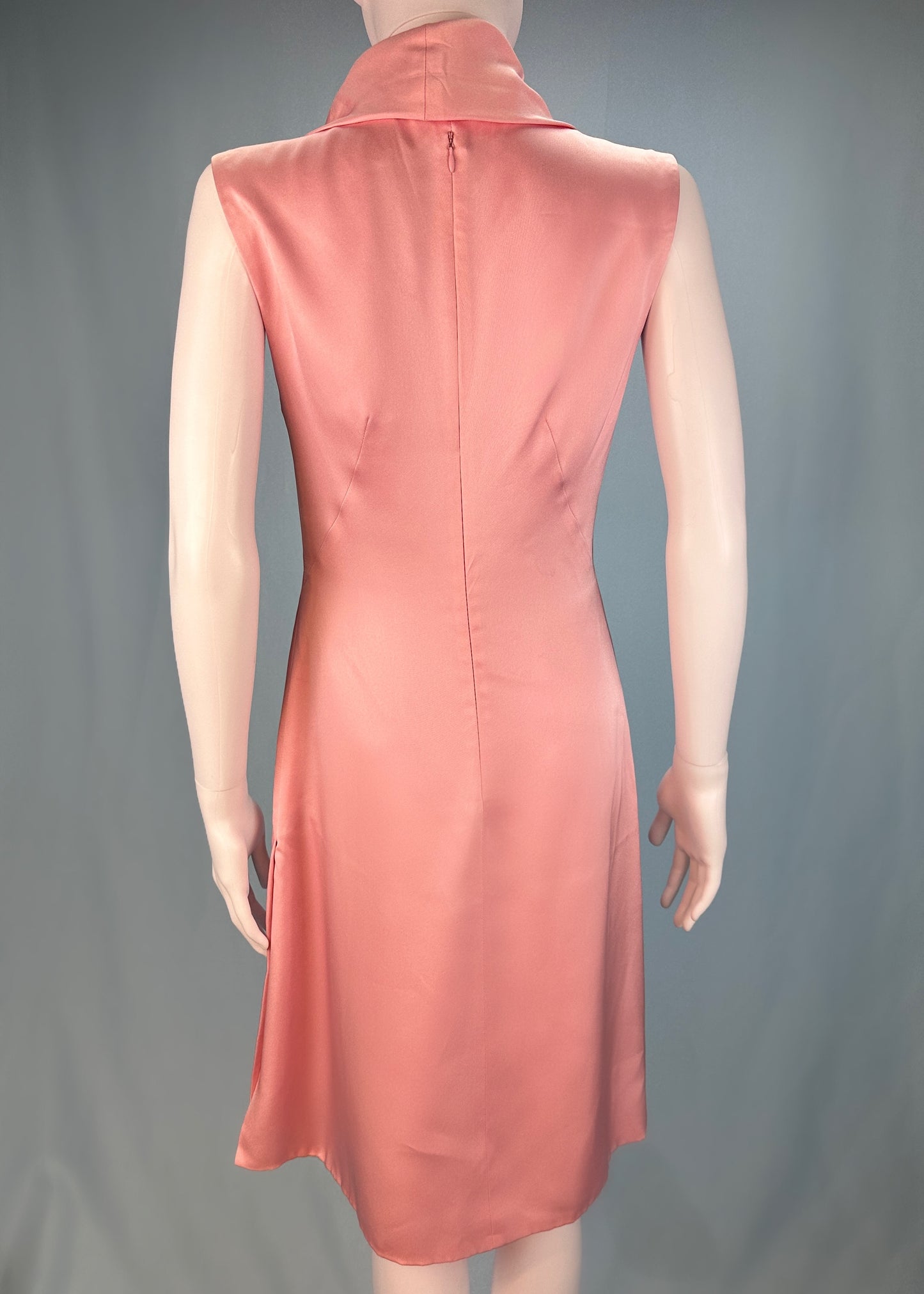 Versace Pink Cowl Neck Silk Dress