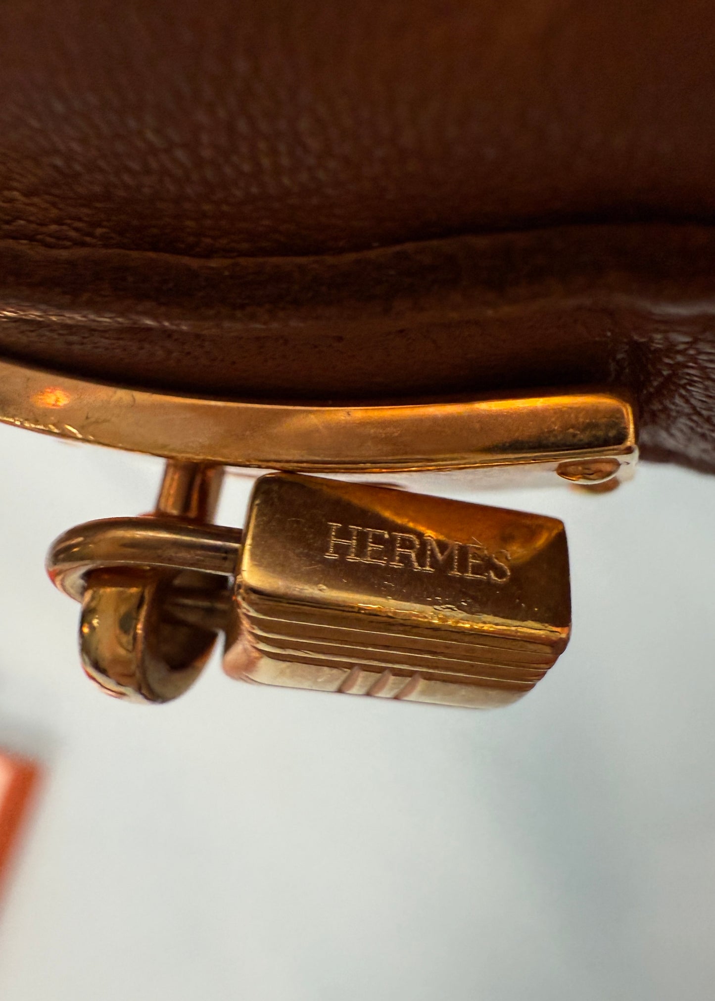 Hermès Brown Leather Soya Kelly Gloves