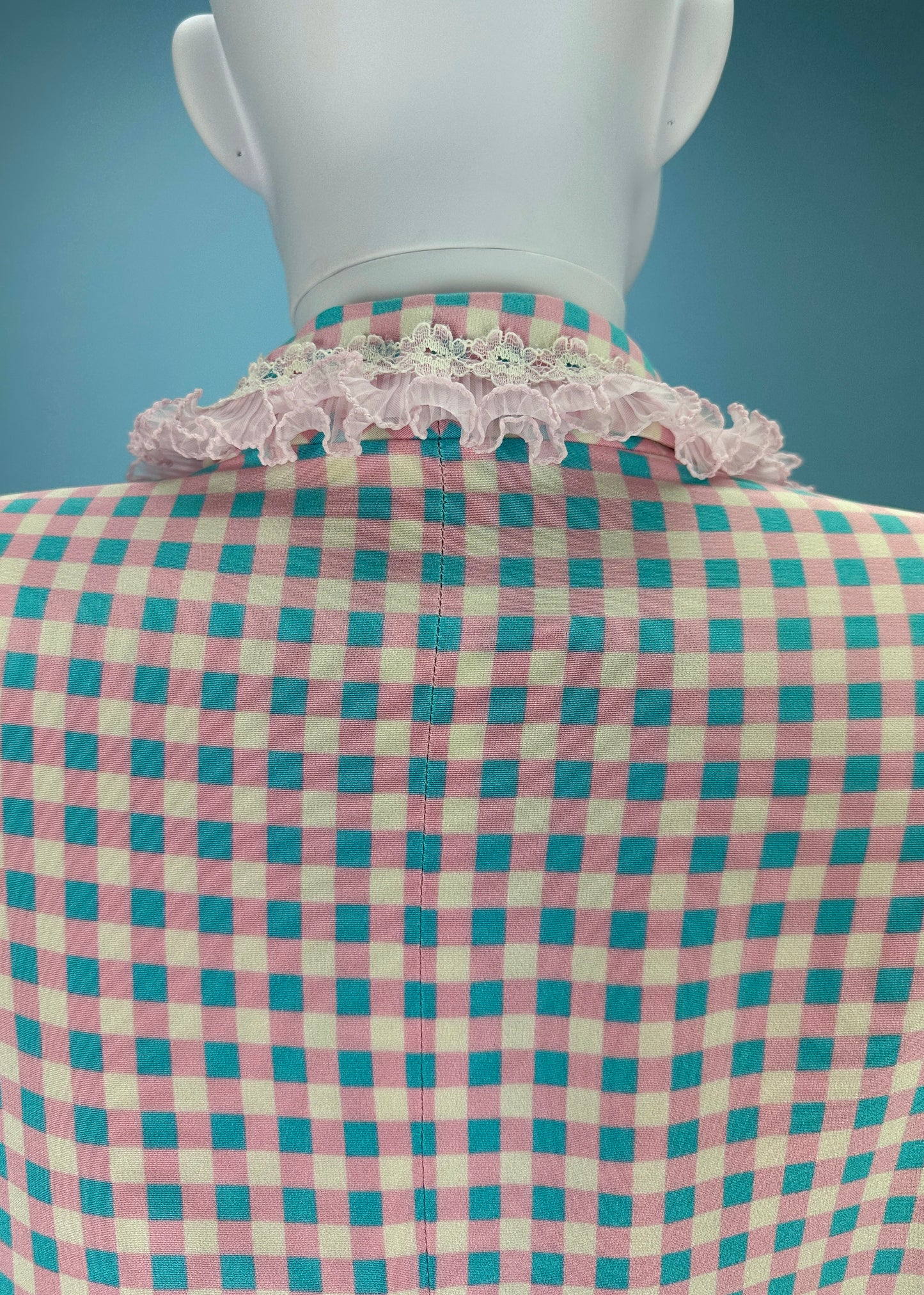 Versace Blue & Pink Gingham Dress & Jacket Set