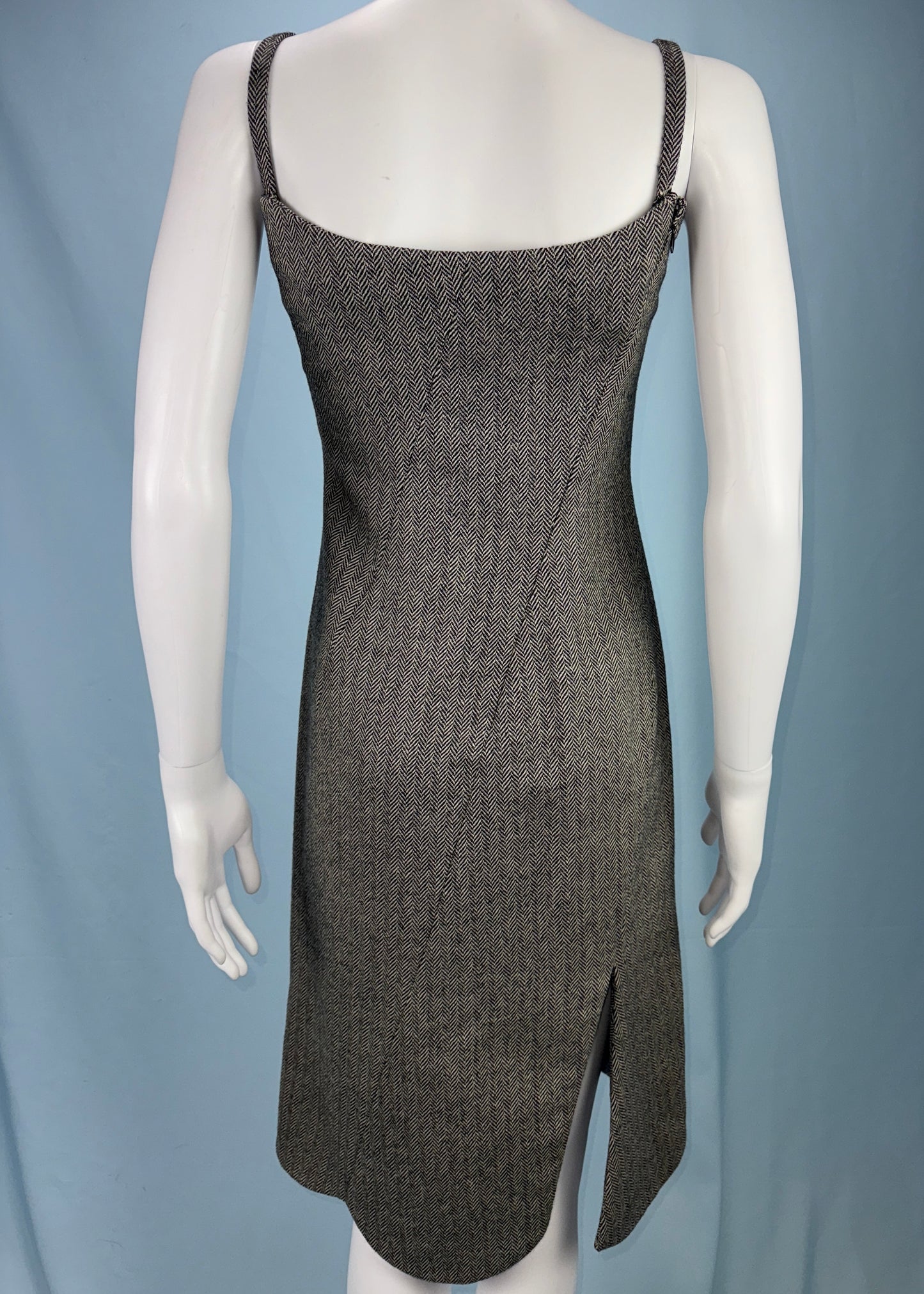 Versace Fall 1999 Runway Grey Tweed Dress