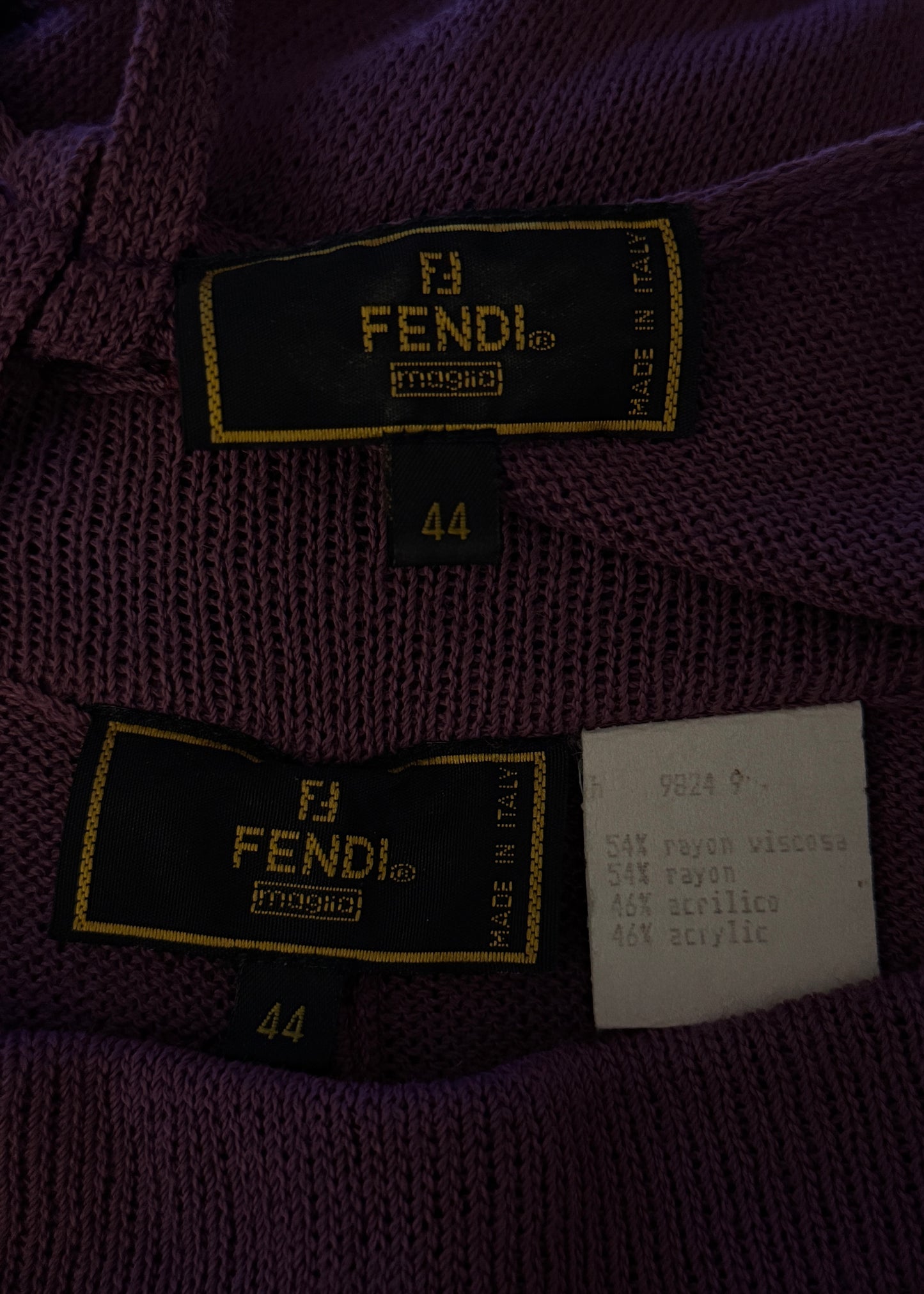 Fendi Purple Knit Top & Pants Two Piece Set