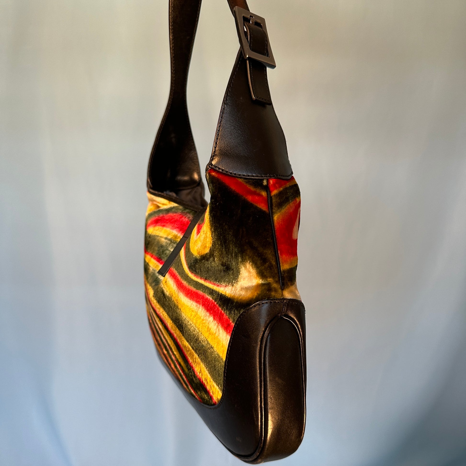 F/W 1999 Gucci by Tom Ford Psychedelic Velvet Large Jackie Bag at 1stDibs