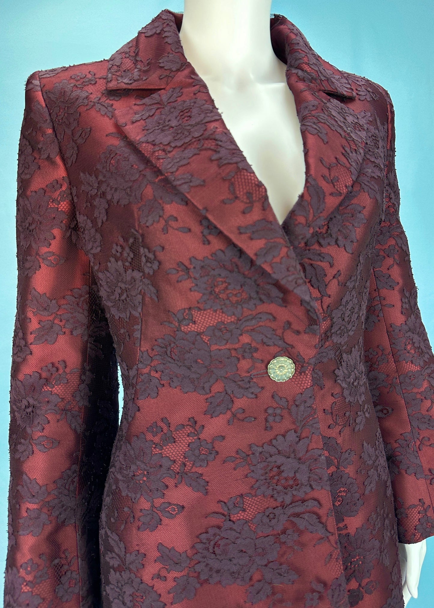 Givenchy Couture by Alexander McQueen Fall 1998 Red Silk Lace Jacket