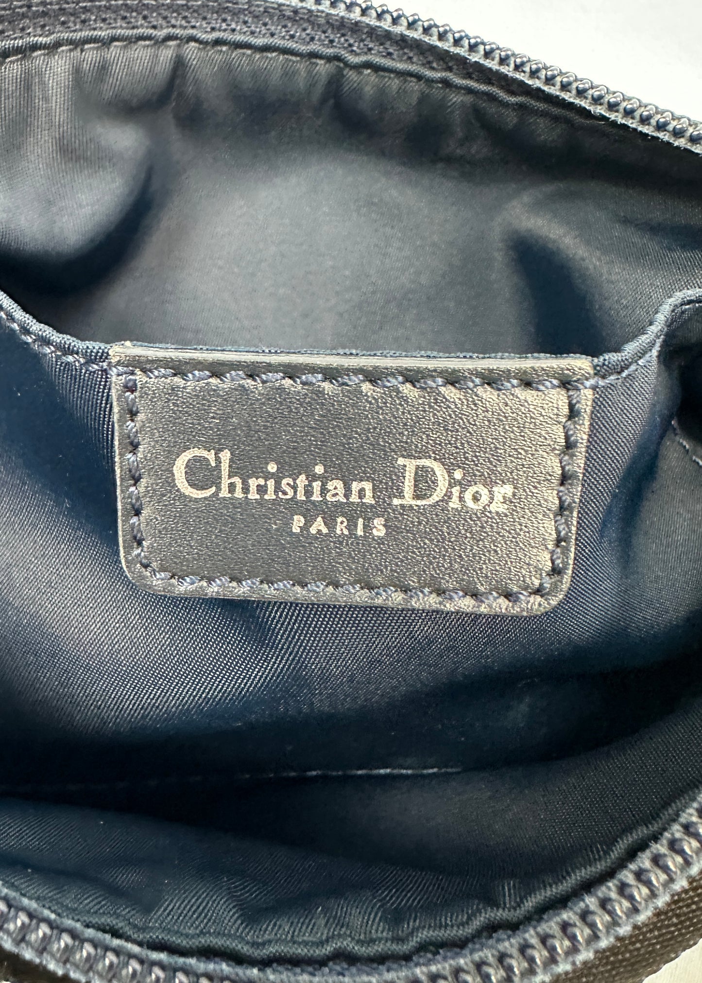 Dior Canvas Navy Monogram Shoulder Bag