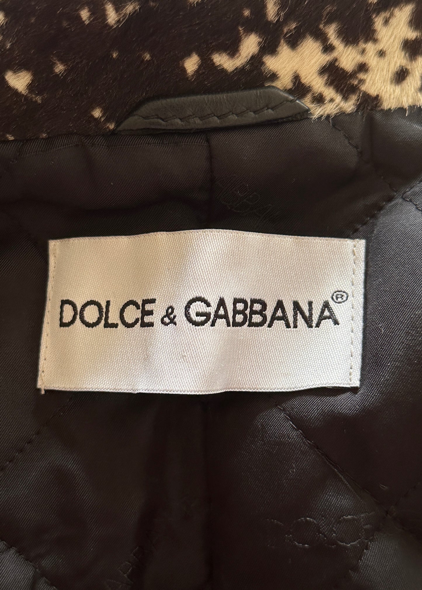 Dolce & Gabbana Fall 2002 Pony Hair Leather Mottled Jacket