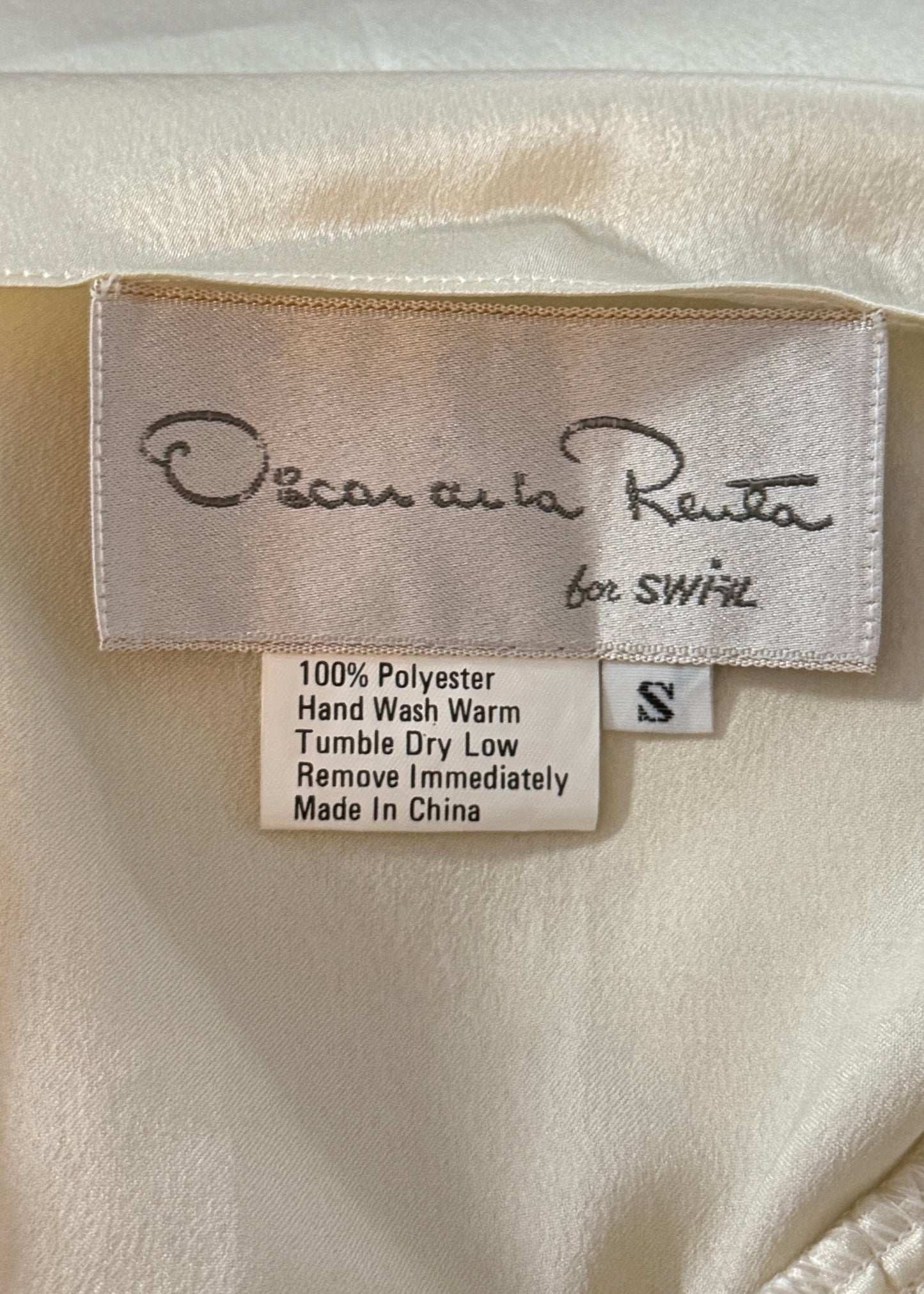 Oscar de la Renta for Swift 1980s Satin Cut Out Bust Slip Dress