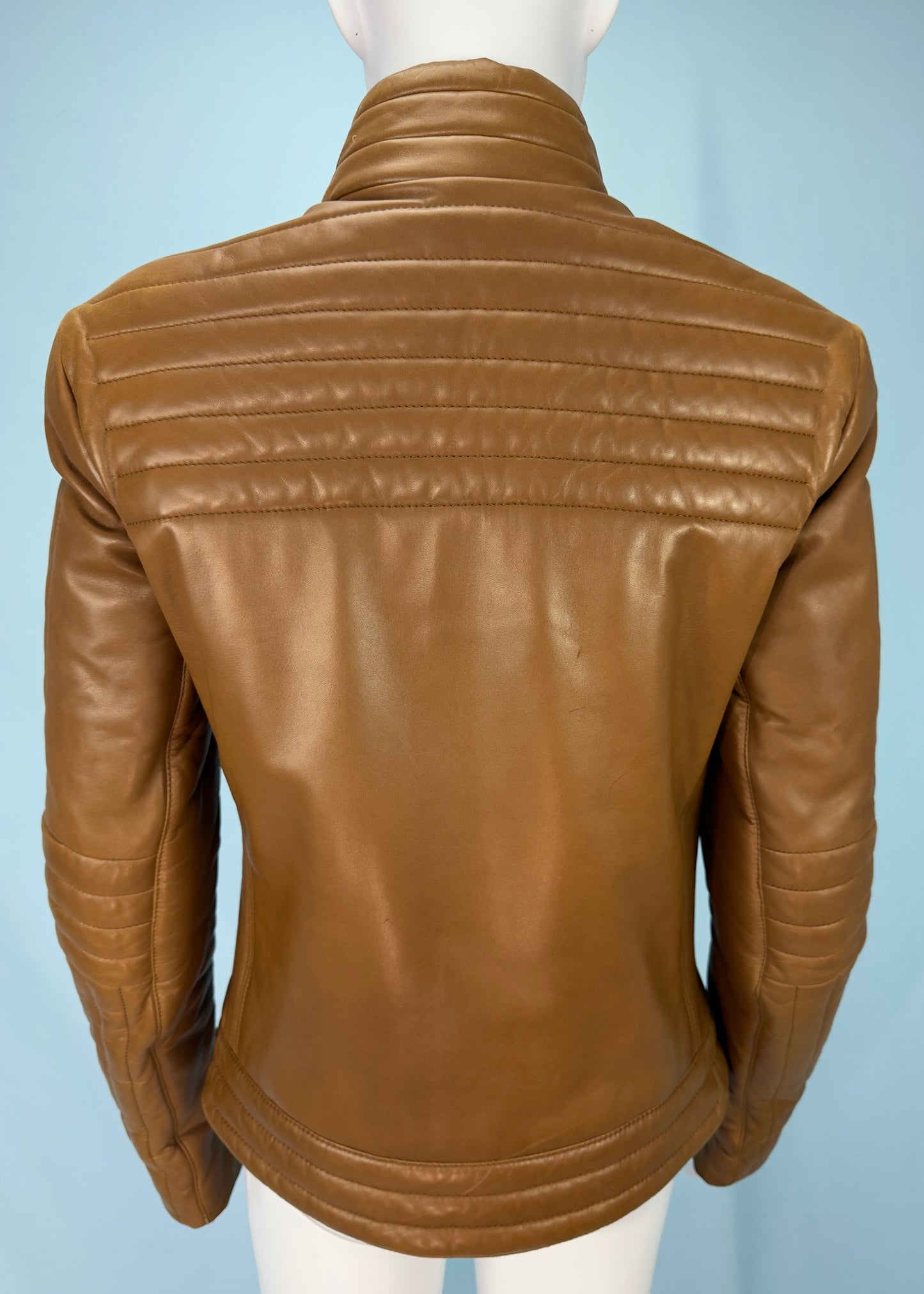 *Menswear* Gucci Fall 2000 Runway Tan Quilted Leather Jacket