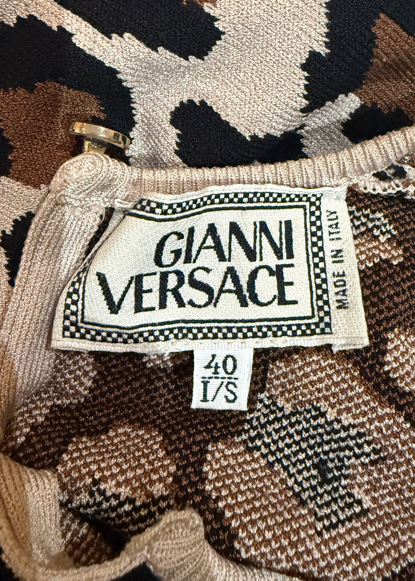 Versace Leopard Print Knitted Tank Top