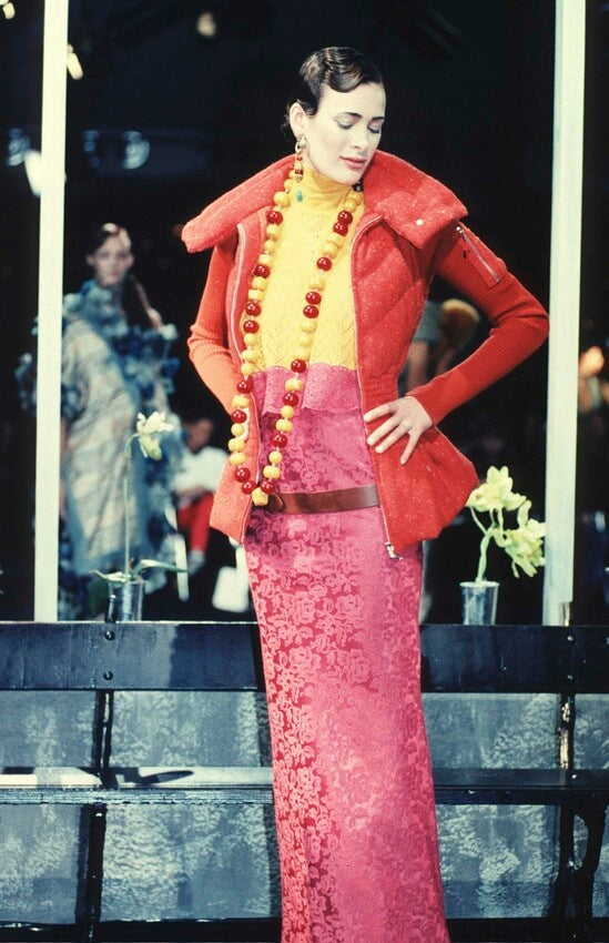 Dior Fall 1998 Purple Silk Brocade and Lace Skirt & Jacket Set