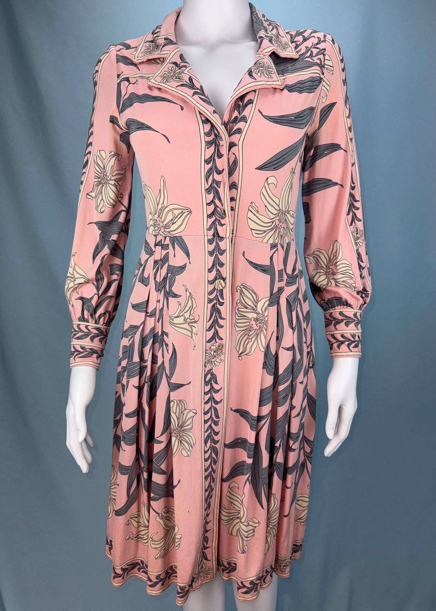 Emilio Pucci 1960’s Silk Jersey Pink Pattern Dress