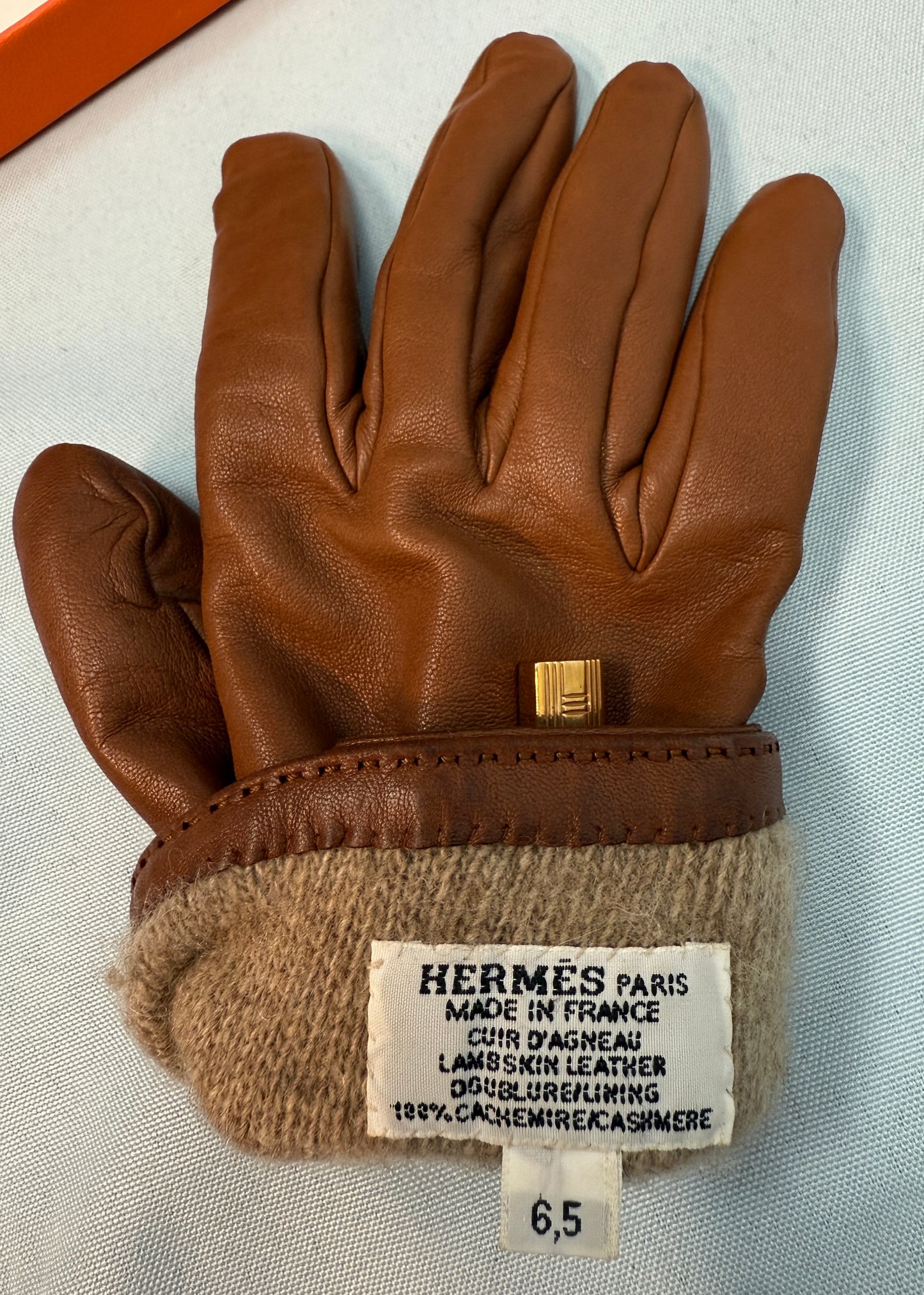 Hermès Brown Leather Soya Kelly Gloves