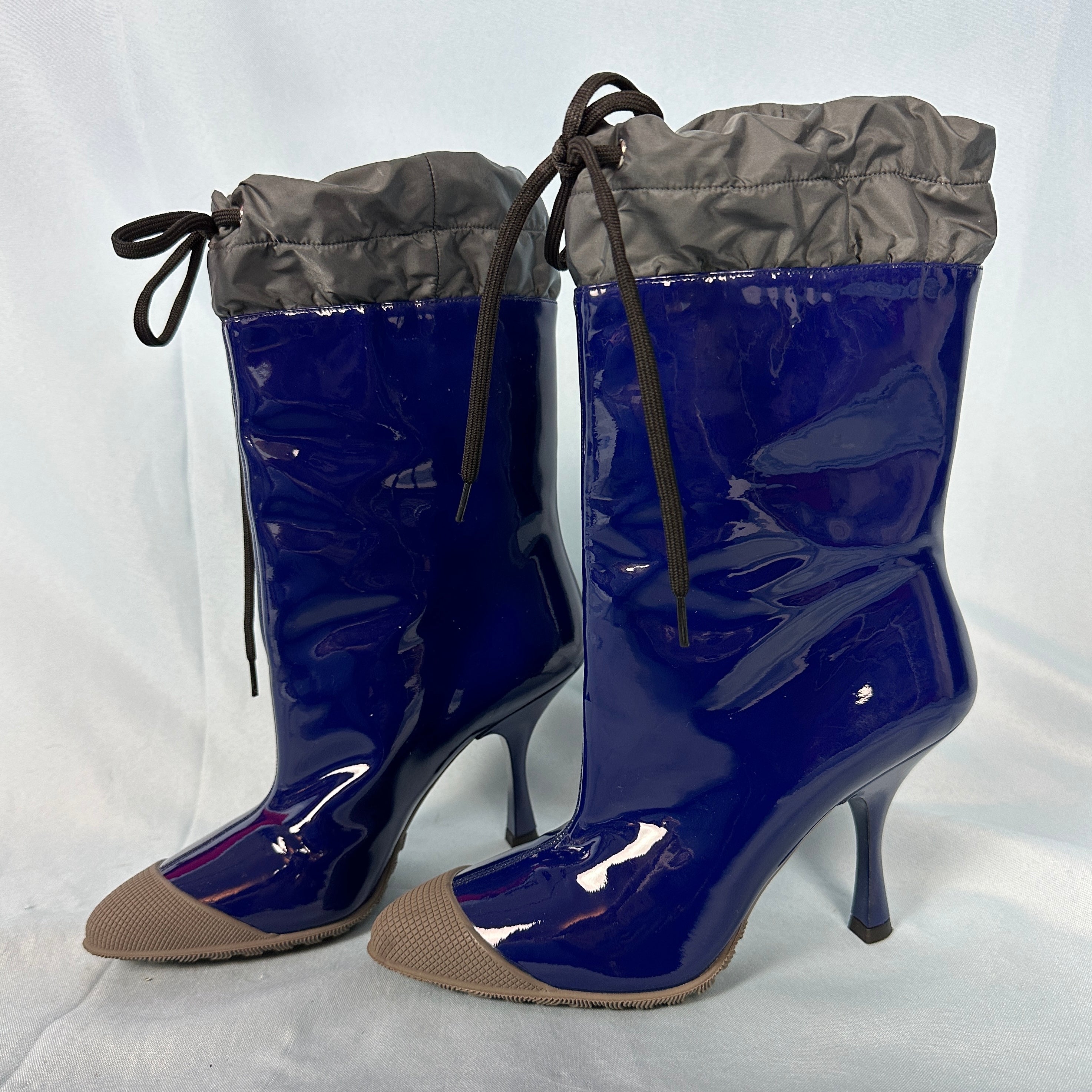 Blue patent boots on sale