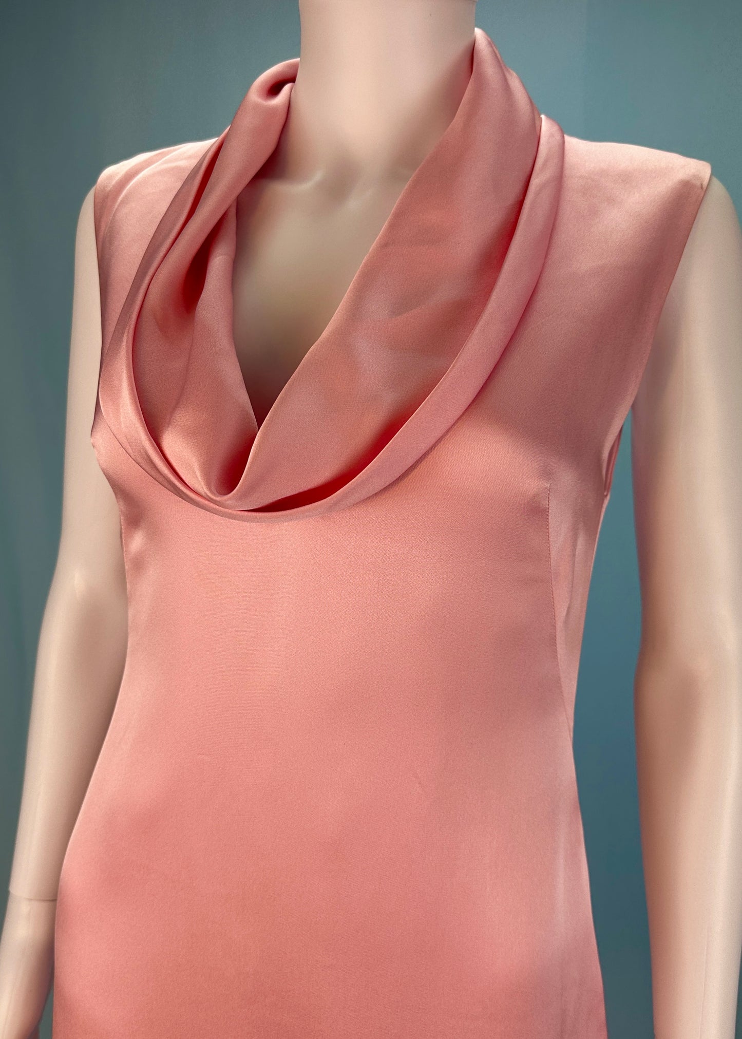 Versace Pink Cowl Neck Silk Dress