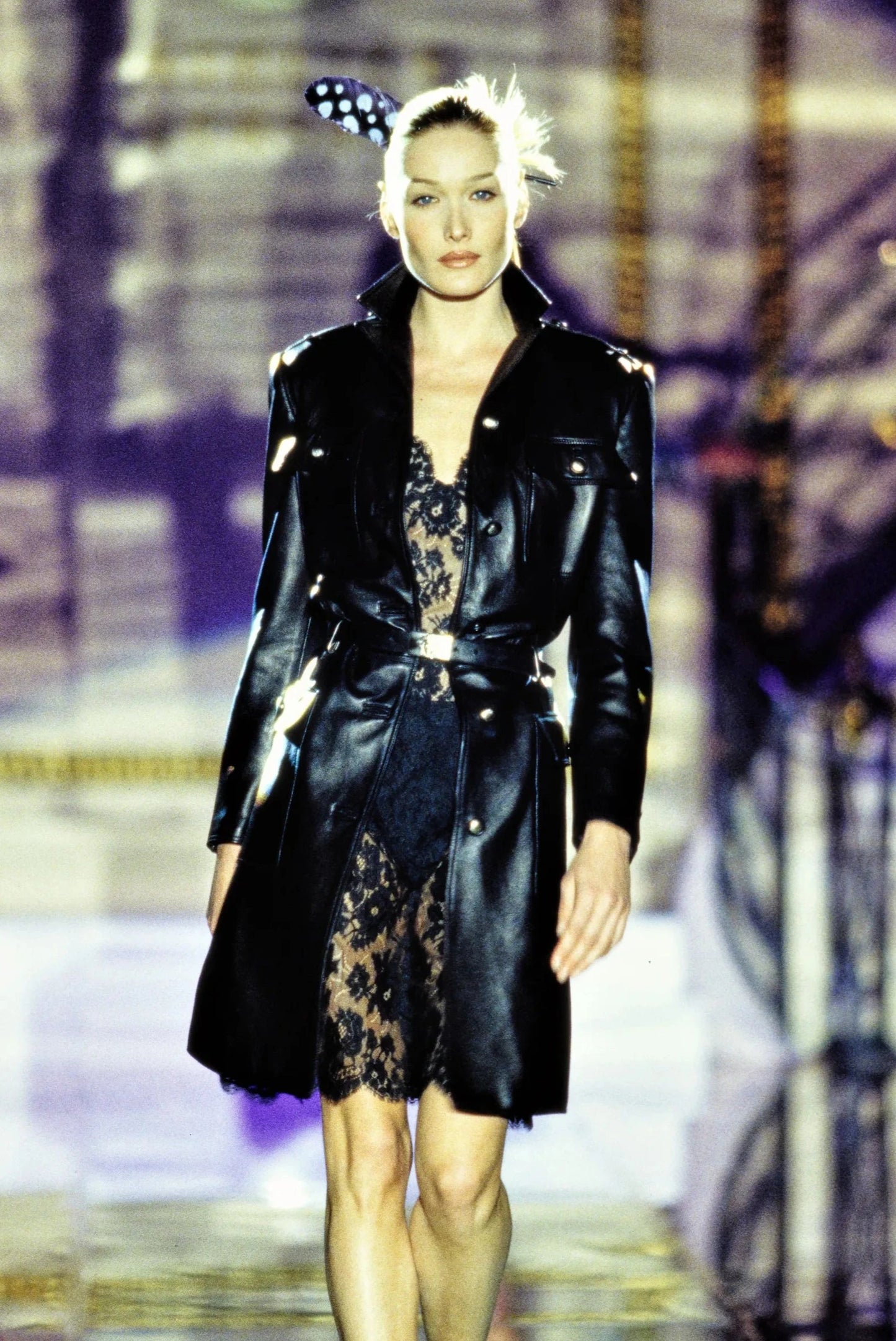 Atelier Versace Spring 1996 Runway Brown Leather Jacket