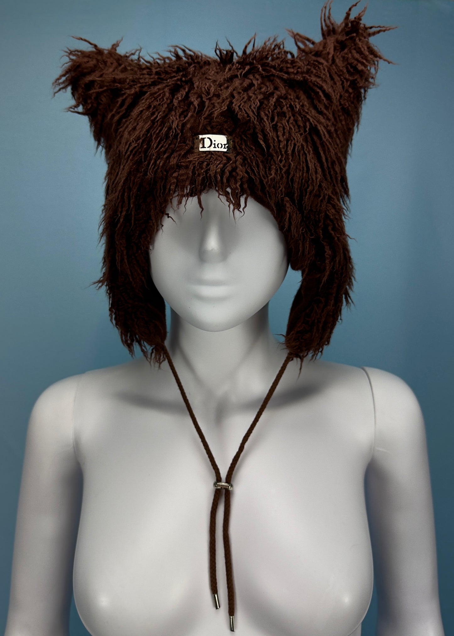 Dior 2002 Brown Faux Fur Bear Ear Hat