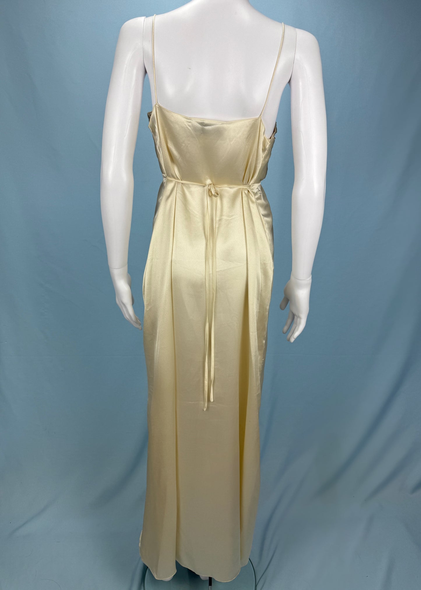 Oscar de la Renta for Swift 1980s Satin Cut Out Bust Slip Dress