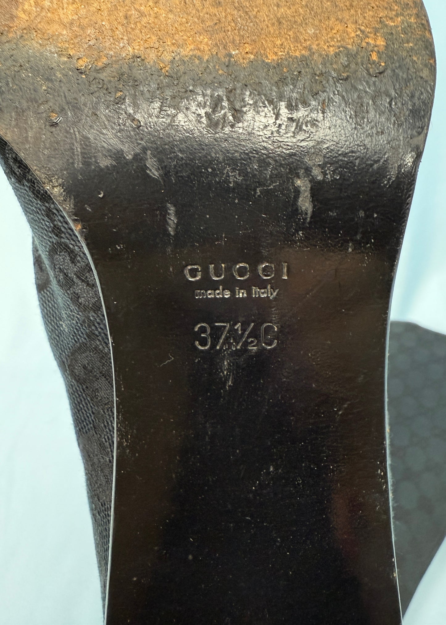 Gucci 1998 Black Monogram Canvas Boots