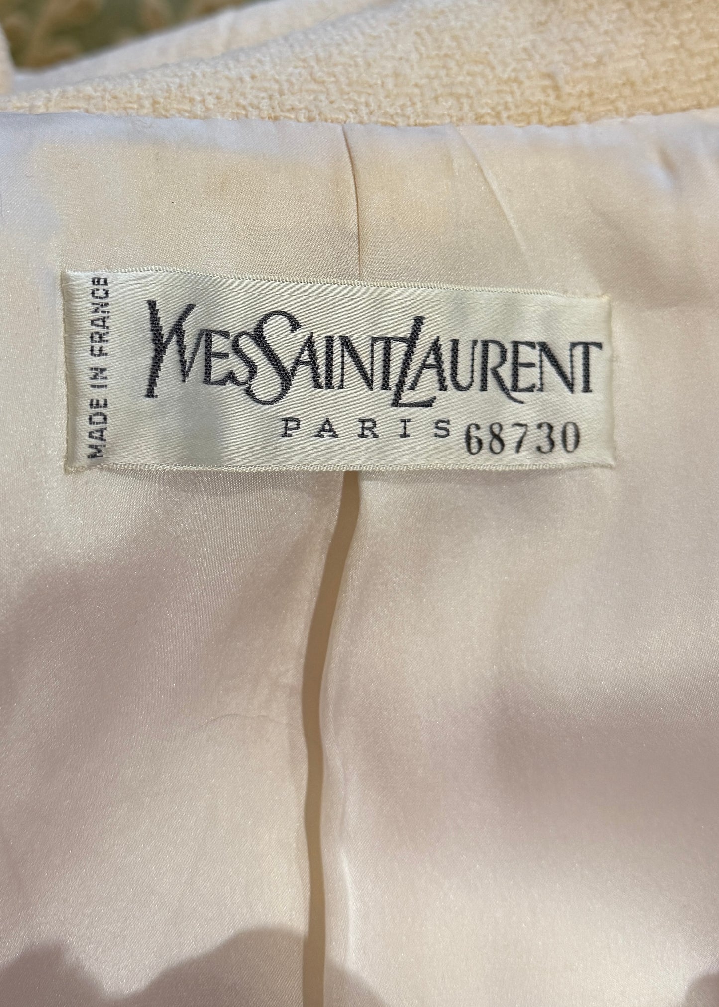 Yves Saint Laurent Haute Couture Spring 1991 Runway Crystal Star Button Skirt Suit