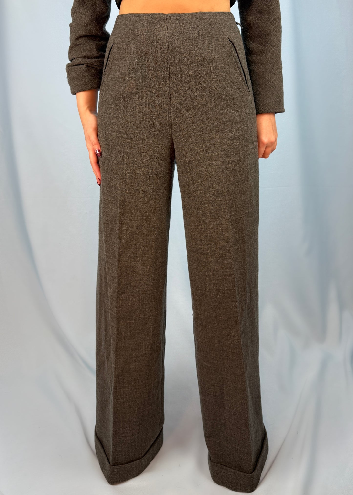 Jean Paul Gaultier Haute Couture Fall 1998 Runway Wool Ruched Trousers & Top Set