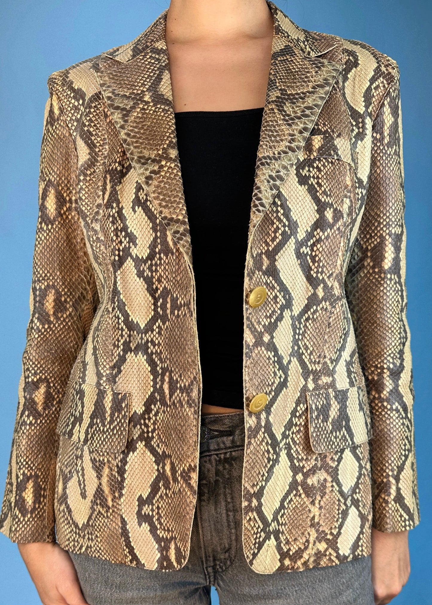 Gucci Spring 2000 Python Leather Jacket