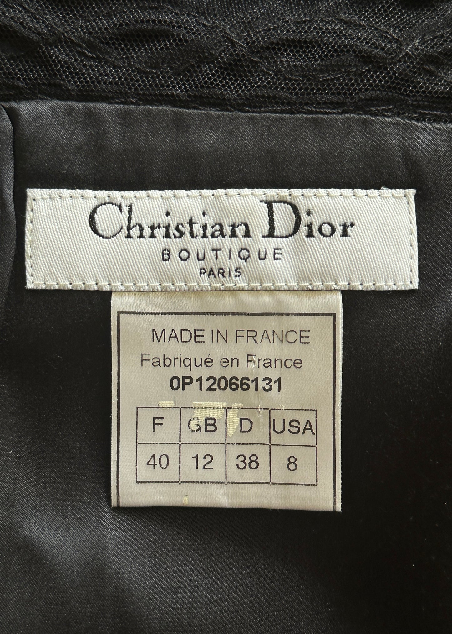 Dior Spring 2000 Black Silk Border Detail Midi Dress