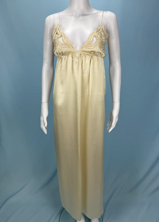 Oscar de la Renta for Swift 1980s Satin Cut Out Bust Slip Dress