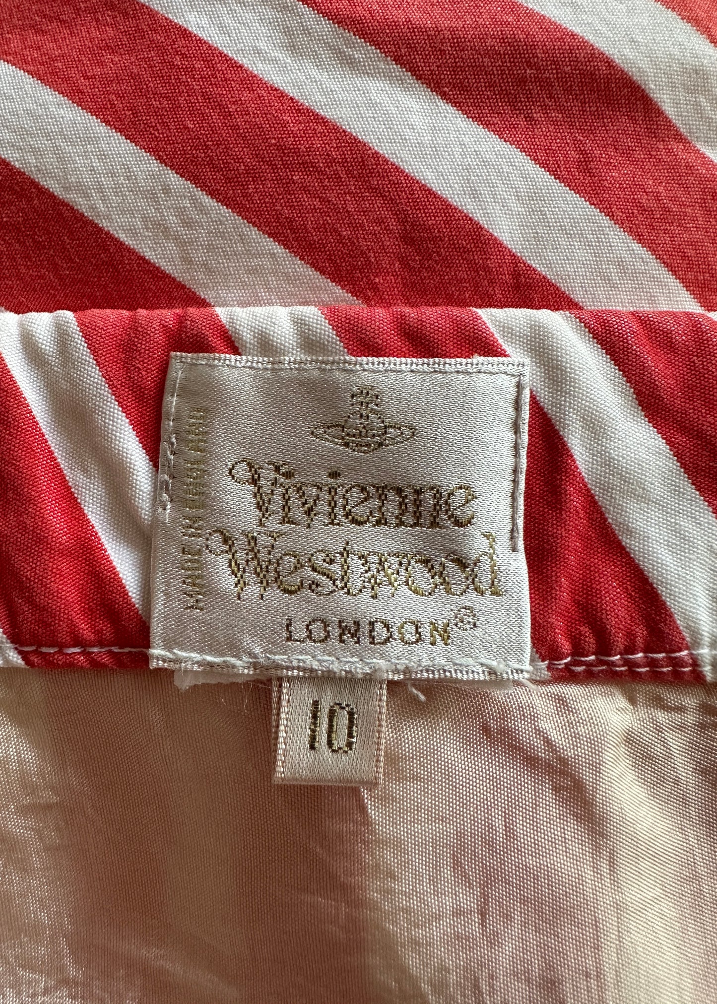 Vivienne Westwood Red & White Striped Skirt