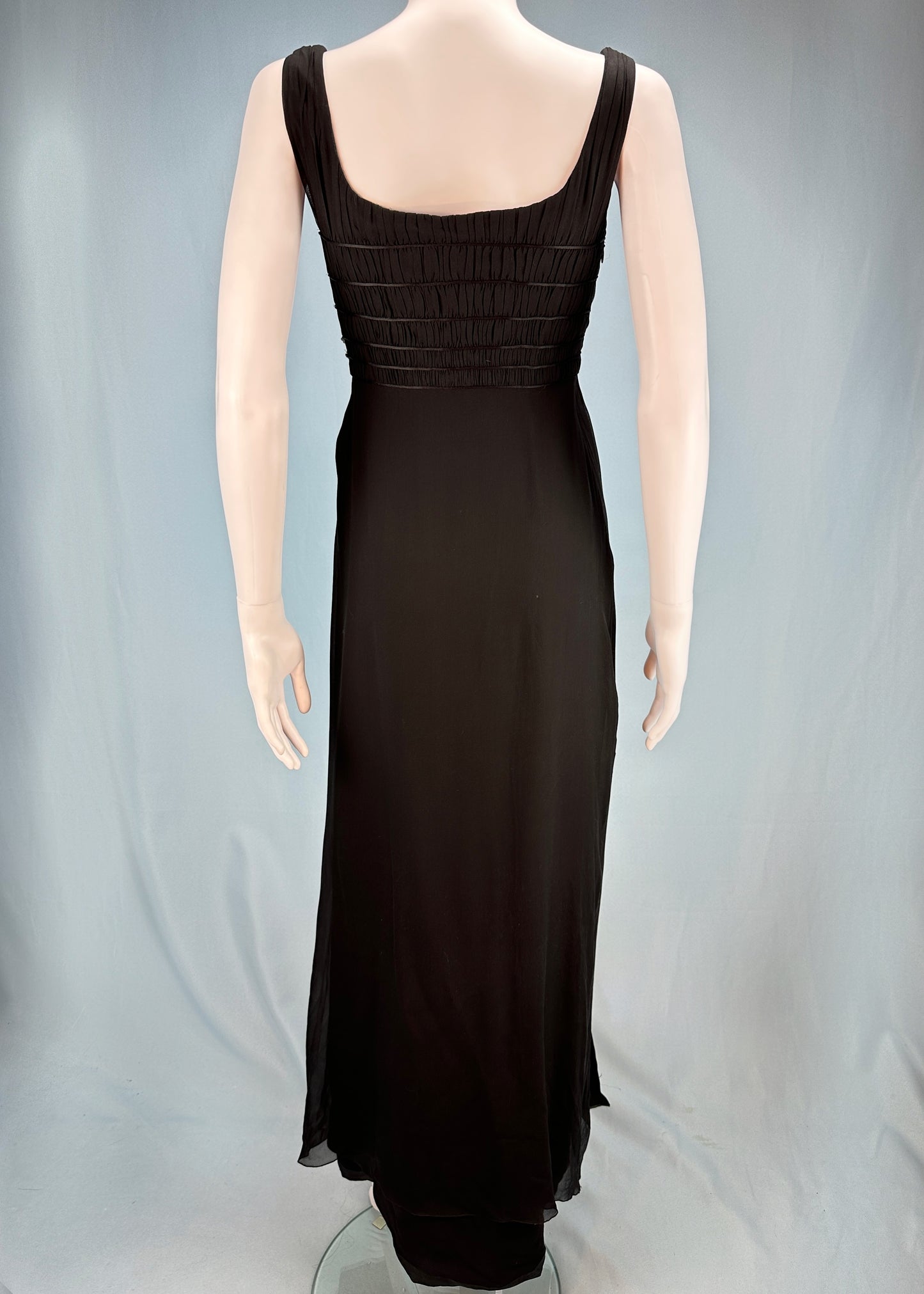 Versace Fall 1998 Runway Black Grecian Style Medusa Crystal Open Side Gown Dress