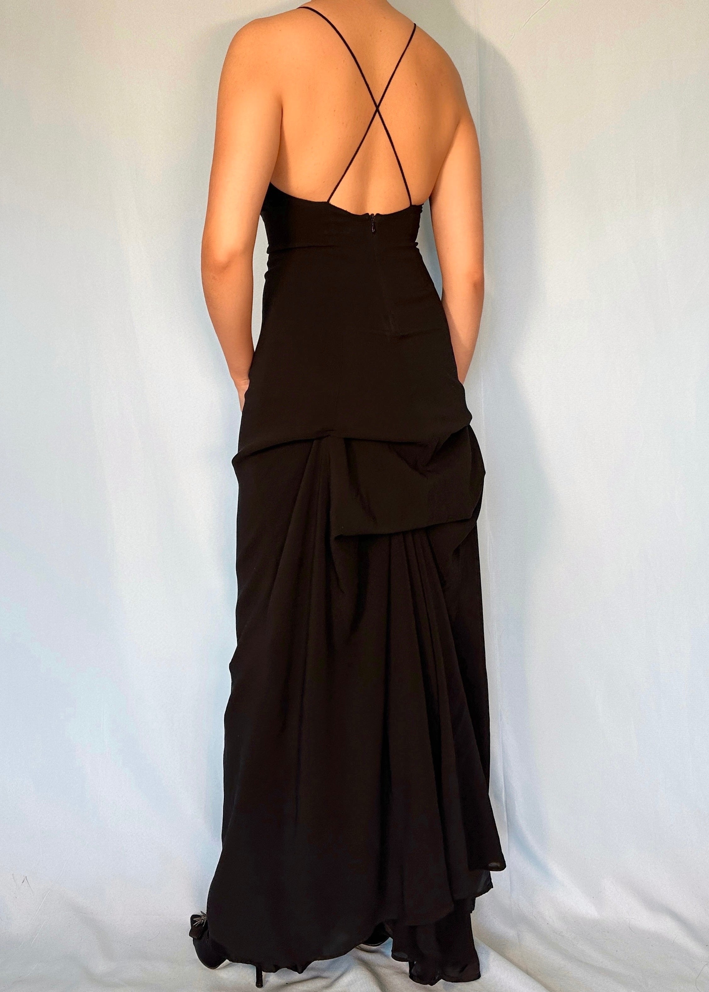 Dries Van Noten Black Hand-Painted Maxi Dress