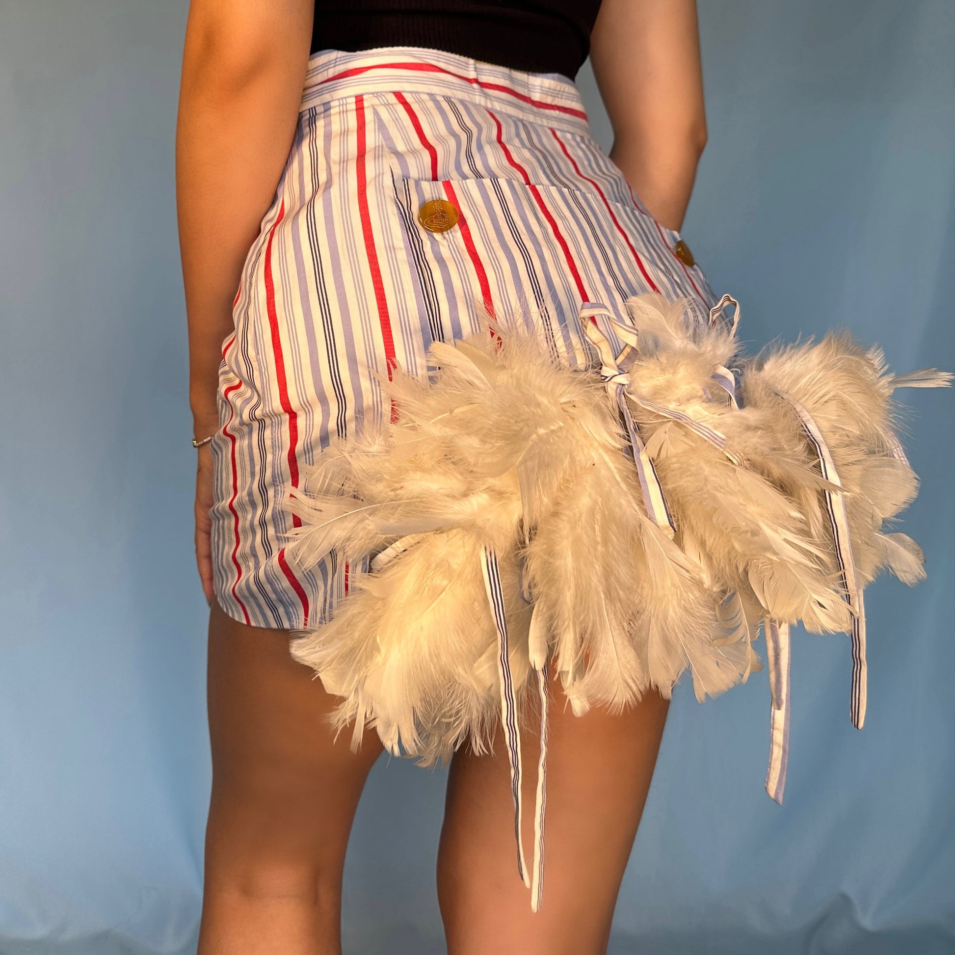 Vivienne Westwood Spring 1994 “Cafe Society” Runway Feather Bustle Str –  Studded Petals Vintage