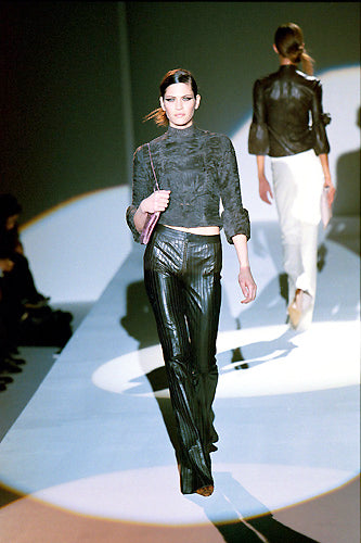 Gucci Fall 1999 Runway Black Leather Flared Pants