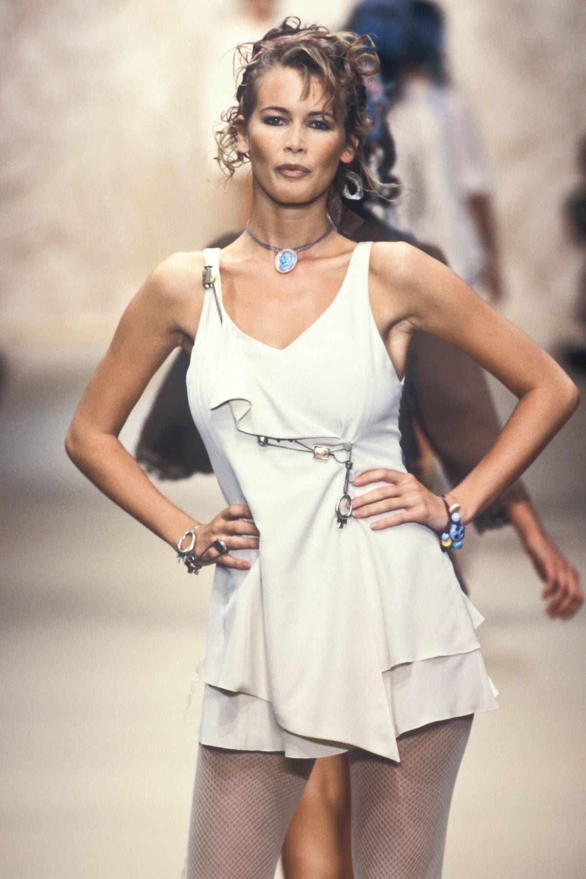 Chloé Spring 1994 Runway Silk Draped Dress