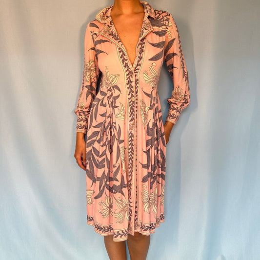Emilio Pucci 1968 Pattern Velvet Maxi Dress – Studded Petals Vintage