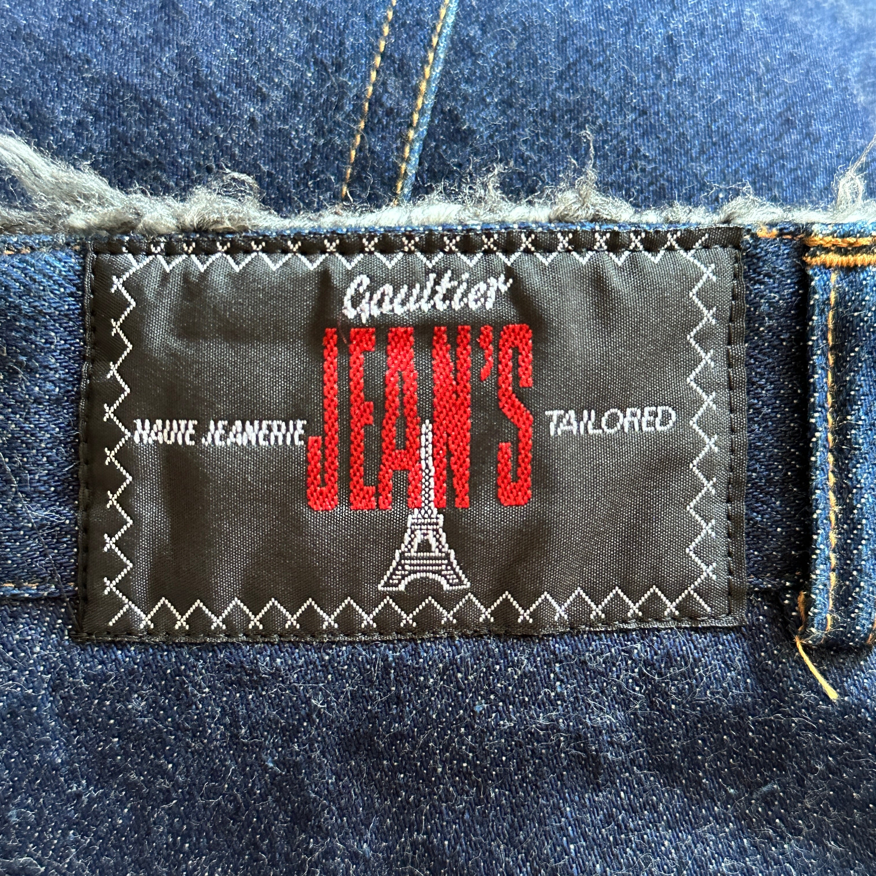 Jean Paul Gaultier Fall 1995 Denim Zip & Faux Fur Detail Maxi