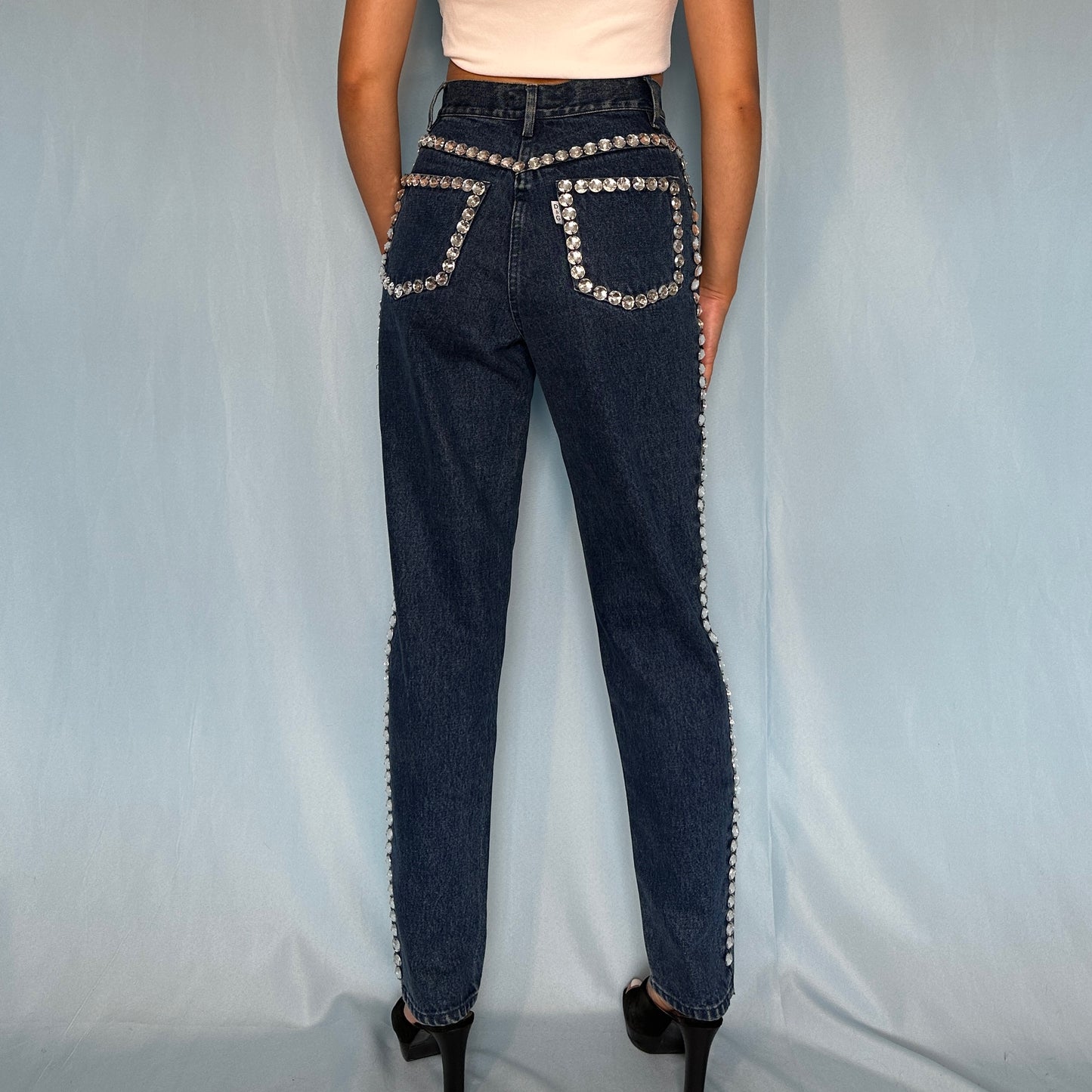 Dolce & Gabbana Spring 1992 Crystal Embellished Denim Jeans