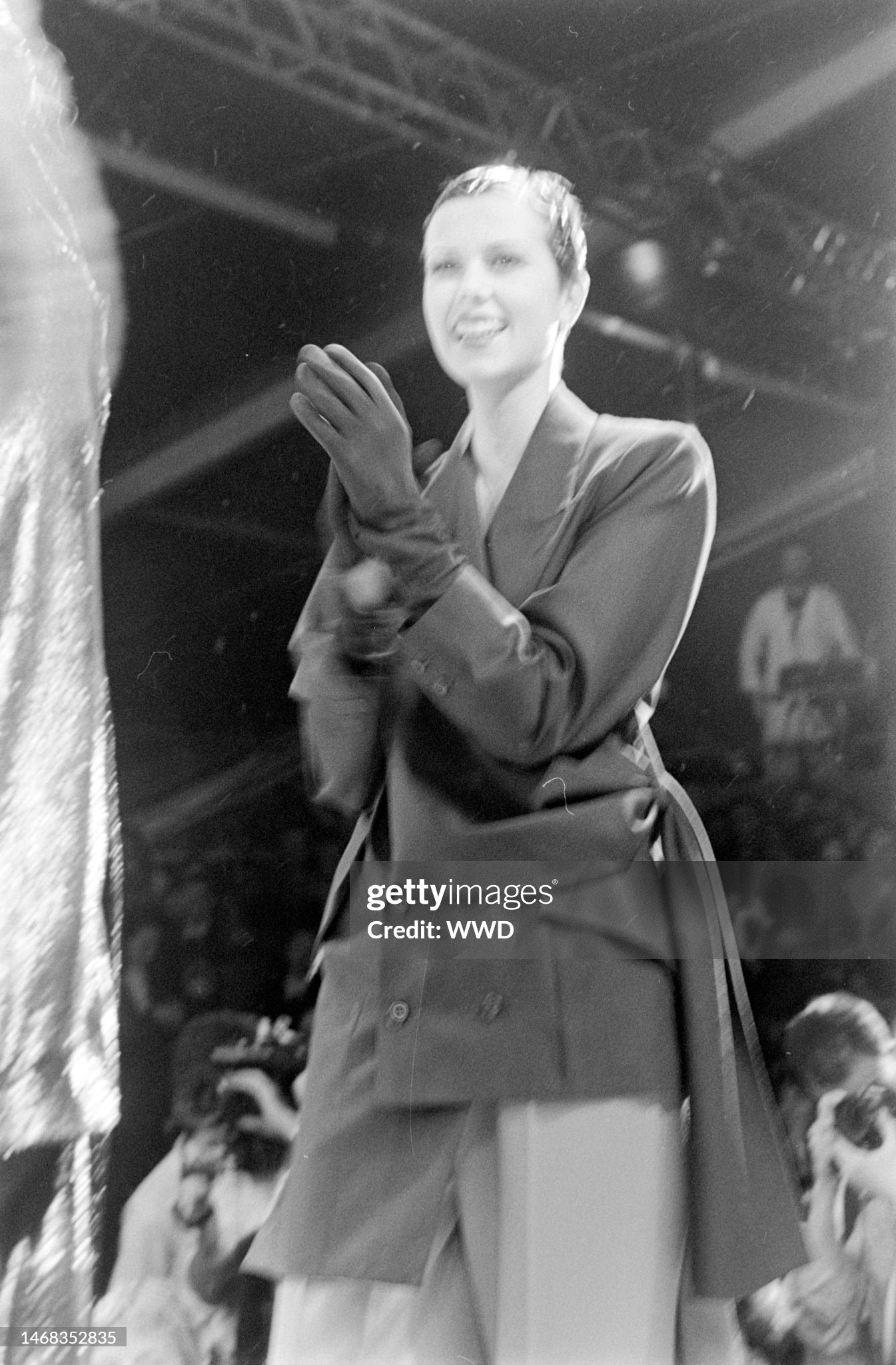 John Galliano Fall 1988 Runway Black Asymmetric Jacket & Trouser Suit Set