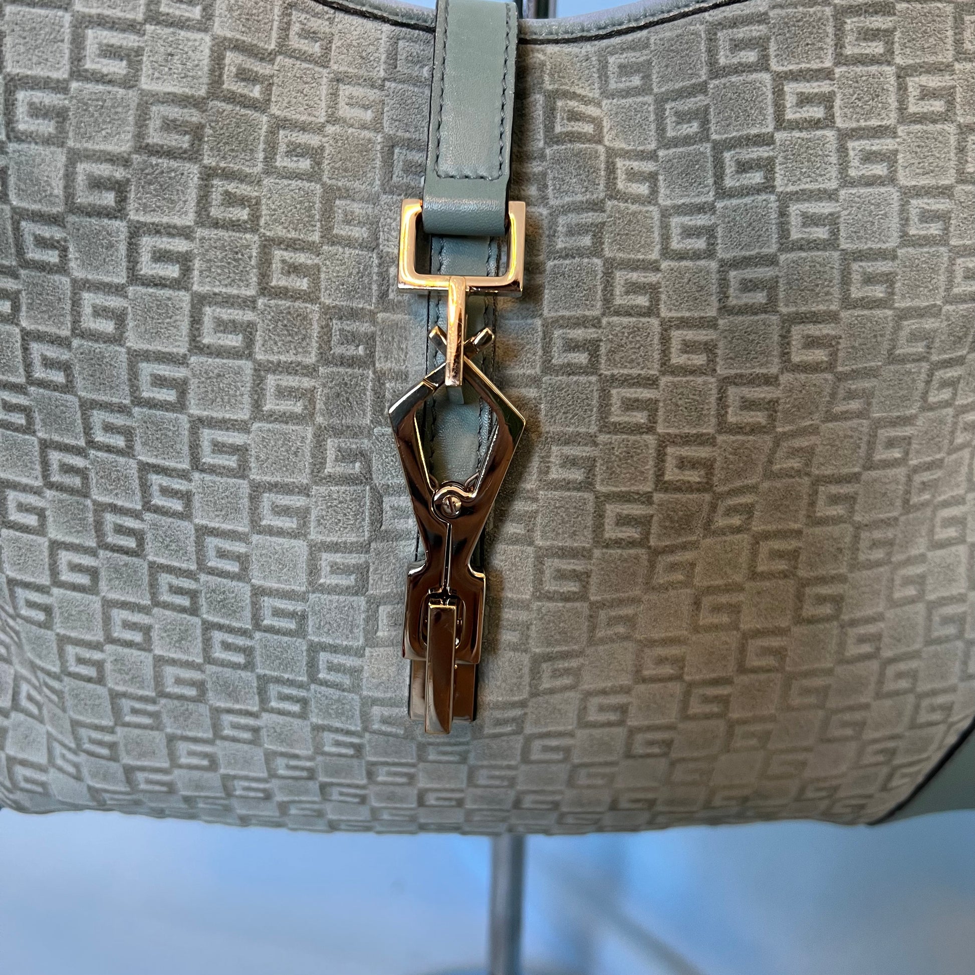 Gucci Suede Monogram Embossed Jackie Bag – Studded Petals Vintage