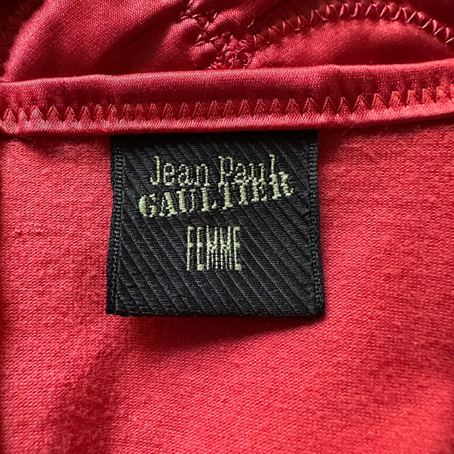 Jean Paul Gaultier Red Satin Detail Lingerie Style Skirt